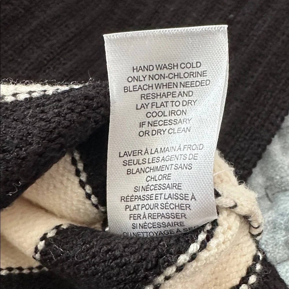 Industry black white striped sweater small